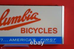 Columbia Bicycles Plastic Double Sided Lighted Cabinet Sign