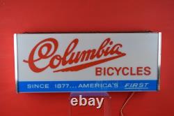 Columbia Bicycles Plastic Double Sided Lighted Cabinet Sign
