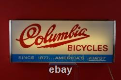 Columbia Bicycles Plastic Double Sided Lighted Cabinet Sign