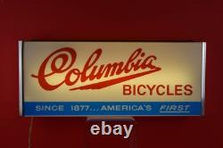 Columbia Bicycles Plastic Double Sided Lighted Cabinet Sign