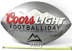 Coors Light Sign Silver Football Double Sided Light Man Cave Hanging Large Big