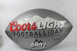 Coors Light Sign Silver Football Double Sided Light Man Cave Hanging Large Big