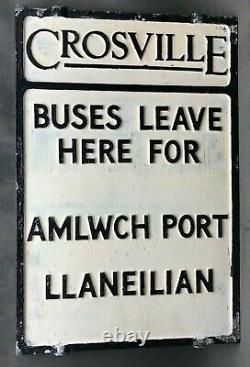 Crosville Buses Amlwch Port Llaneilian Double Sided Aluminum Sign Bus Stop