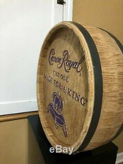 Crown Royal Double Sided Whisky Barrel Top Sign Man Cave Decor Whiskey Head