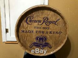 Crown Royal Double Sided Whisky Barrel Top Sign Man Cave Decor Whiskey Head