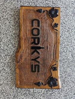 Custom Live Edge Double Sided Corkys Outdoor wooden sign