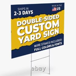 Custom Yard Sign 18x24 Full Color Personalized Lawn Sign Corrugated Plastic