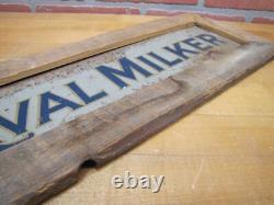 DE LAVAL MILKER Original Old Double Sided Tin Metal Sign in Wooden Frame Farm Ad