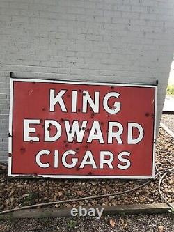 DOUBLE SIDED KING EDWARD CIGARS ORIGINAL PORCELAIN SIGN 46 x 70 COLLECTIBLE
