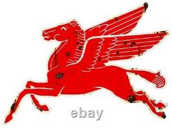 DOUBLE SIDED Mobil Gas Flying Red Horse Pegasus Metal Heavy Steel Sign X Large