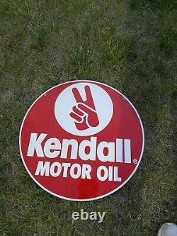 DOUBLE-SIDED Vintage Kendall Motor Oil Metal Sign Gas Service Station Oil 23