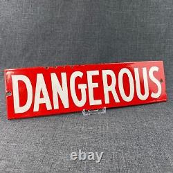 Dangerous Safety Old Porcelain Sign Double Sided Red White Industrial Explosives