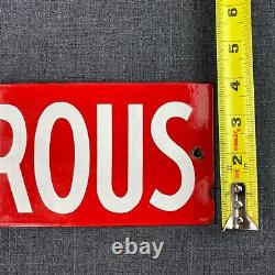 Dangerous Safety Old Porcelain Sign Double Sided Red White Industrial Explosives