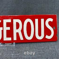 Dangerous Safety Old Porcelain Sign Double Sided Red White Industrial Explosives