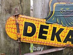Dekalb Spinner Sign Double Sided Flying Corn Sign Metal Old Original Authentic