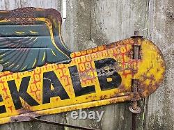 Dekalb Spinner Sign Double Sided Flying Corn Sign Metal Old Original Authentic