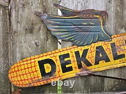 Dekalb Spinner Sign Double Sided Flying Corn Sign Metal Old Original Authentic