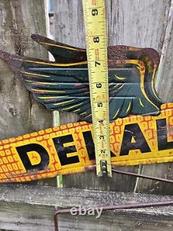 Dekalb Spinner Sign Double Sided Flying Corn Sign Metal Old Original Authentic