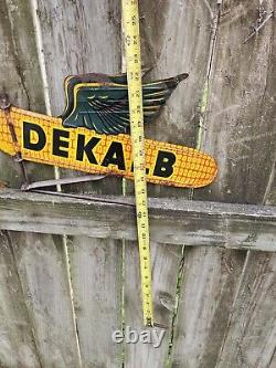 Dekalb Spinner Sign Double Sided Flying Corn Sign Metal Old Original Authentic