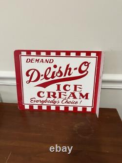 Demand D-lish-o Ice Cream Everybody's choice Flange Sign Double Sided