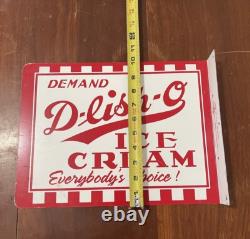 Demand D-lish-o Ice Cream Everybody's choice Flange Sign Double Sided Demand D-lish-o Ice Cream Everybody's choice Flange Sign Double Sided