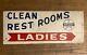 Derby Gas Station Ladies Rest Room Double Sided Flange Painted Sign Wichita Ks