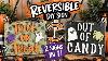 Diy Double Sided Halloween Sign Easy Trick Or Treat Decor