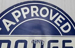 Dodge Approved Service Porcelain Enamel Sign 30inches Double Sided
