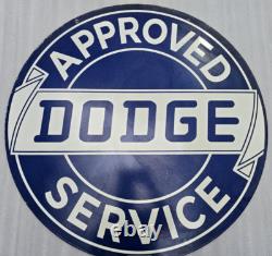 Dodge Approved Service Porcelain Enamel Sign 30inches Double Sided