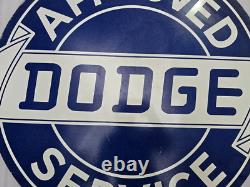 Dodge Approved Service Porcelain Enamel Sign 30inches Double Sided
