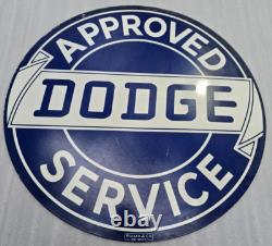 Dodge Approved Service Porcelain Enamel Sign 30inches Double Sided