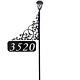 Dominican All Metal Double-sided Reflective Address Sign With Solar Lamp