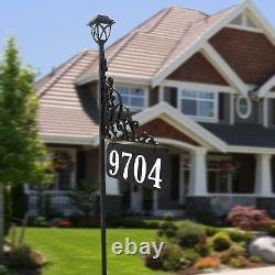Dominican All Metal Double-Sided Reflective Address Sign with Solar Lamp