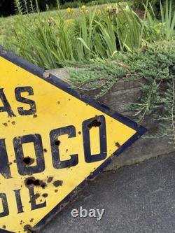 Double Sided 4'x6' Porcelain Sunoco Sign 1940's