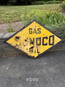 Double Sided 4'x6' Porcelain Sunoco Sign 1940's