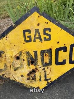 Double Sided 4'x6' Porcelain Sunoco Sign 1940's