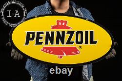 Double-Sided Aluminum Pennzoil Sign