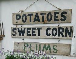 Double Sided Antique American Produce Stand Advertising Trade Sign