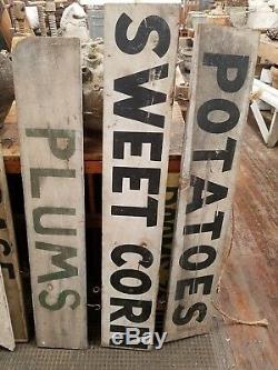Double Sided Antique American Produce Stand Advertising Trade Sign