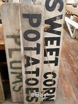 Double Sided Antique American Produce Stand Advertising Trade Sign