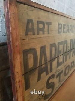 Double Sided Antique American Trade Sign Paint & Paper Store