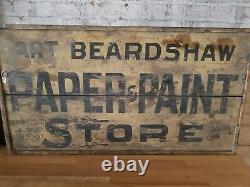 Double Sided Antique American Trade Sign Paint & Paper Store