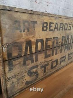 Double Sided Antique American Trade Sign Paint & Paper Store