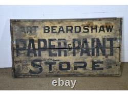 Double Sided Antique American Trade Sign Paint & Paper Store