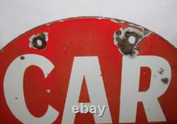 Double Sided Antique Porcelain Streetcar Car Stop Sign 14.75