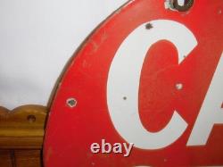 Double Sided Antique Porcelain Streetcar Car Stop Sign 14.75