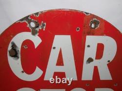 Double Sided Antique Porcelain Streetcar Car Stop Sign 14.75