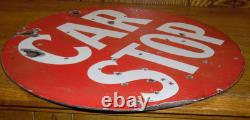 Double Sided Antique Porcelain Streetcar Car Stop Sign 14.75