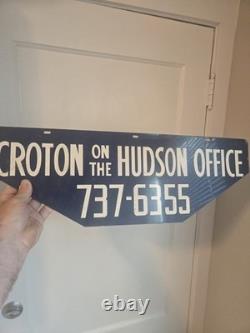 Double Sided Croton On The HUDSON METAL Enamel SIGN
