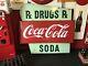 Double Sided Drug Store Coca-cola Porcelain Sign Original 1950s